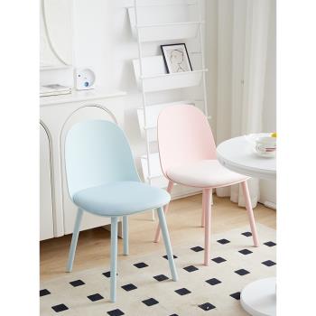 北歐輕奢餐椅現代簡約家用靠背凳子網紅現代簡約布藝塑料餐桌椅子