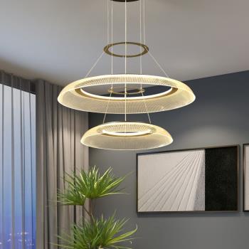 新款北歐簡約圓環形客廳吊燈設計師展廳樣板房餐廳臥室創意燈具
