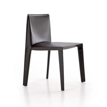意式極簡馬鞍皮餐椅家用現代簡約餐廳靠背椅北歐輕奢設計師椅子