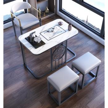 陽臺茶桌椅組合一桌三椅新中式家用泡茶桌功夫茶幾桌辦公室小茶臺