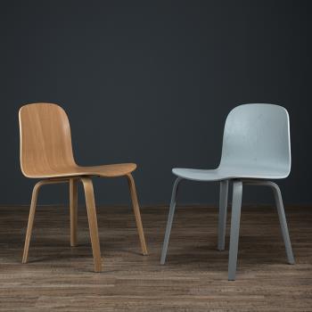 北歐實木餐椅簡約小戶型家用餐廳椅子設計師創意靠背椅洽談辦公凳