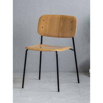 意式極簡鐵藝餐椅輕奢北歐簡約休閑設計師工業風成人餐廳酒店椅子