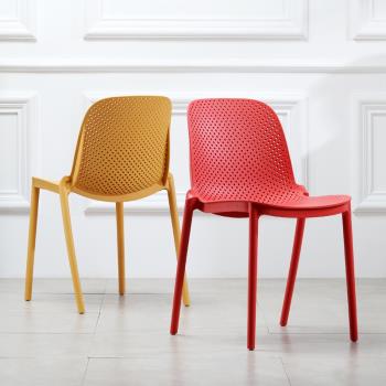 北歐椅子現代簡約懶人家用塑料靠背凳子休閑桌椅ins網紅椅子