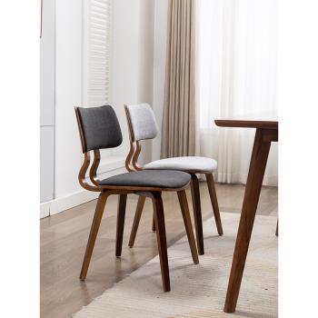 簡藝 意式餐椅家用實木椅子現代簡約北歐靠背凳子酒店餐廳書桌椅