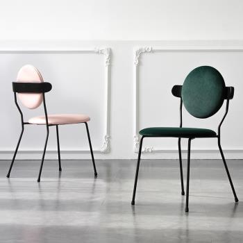 北歐輕奢餐椅家用靠背椅現代簡約創意餐廳椅子可疊放化妝休閑椅