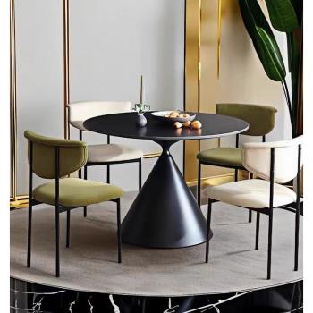 北歐輕奢餐椅家用軟包靠背椅現代簡約高端餐廳椅酒店咖啡廳休閑椅