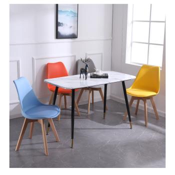 現代北歐家用餐椅實木腿飯桌簡約客廳桌簡易租房吃飯長方形桌子