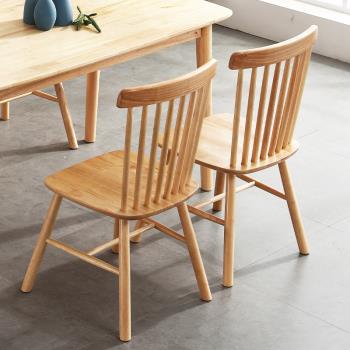 北歐肯德基餐椅簡約型家用化妝椅書桌休閑餐廳設計師實木溫莎椅子