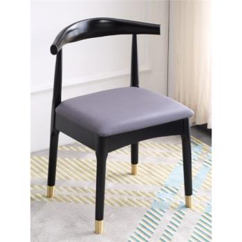 北歐實木餐椅現代簡約時尚創意家用餐廳酒店桌椅靠背輕奢設計椅子