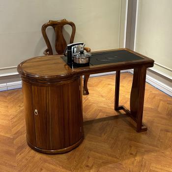 烏金木茶桌椅組合1.2米新中式實木泡茶桌小戶型陽臺家用喝茶茶臺