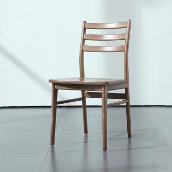 簡約北歐餐椅白蠟全實木椅休閑靠背日式小戶型家用椅子