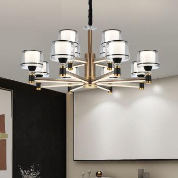 現代簡約客廳吊燈北歐輕奢餐廳燈創意個性臥室燈臂發光防塵燈具