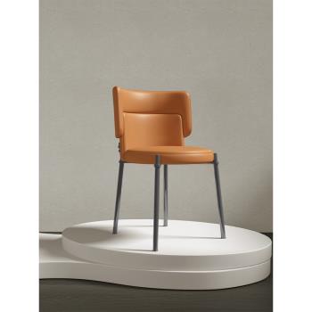 北歐輕奢意式極簡餐椅現代簡約家用靠背椅子法式高端設計師款餐椅