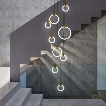 后現代北歐樓梯吊燈創意LED沙發旁簡約餐廳吧臺創意臥室床頭燈具