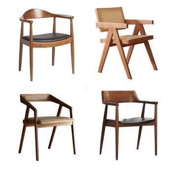 實木餐椅辦公椅電腦椅現代簡約書椅靠背休閑椅子學生學習椅泡茶椅