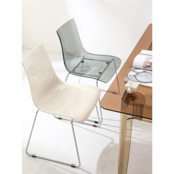 現代簡約透明餐椅創意亞克力時尚椅子設計師家用靠背椅北歐網紅椅