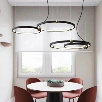 北歐后現代客廳吊燈簡約藝術創意個性圓環臥室設計師主題餐廳吊燈