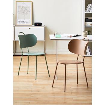 塑料椅子家用靠背椅書桌椅北歐餐桌椅現代簡約加厚餐椅可疊放凳子