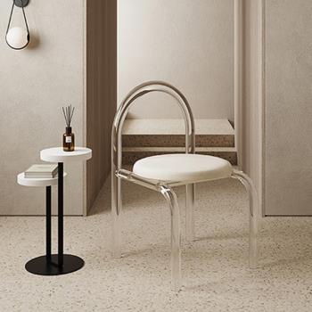 透明亞克力化妝椅臥室ins風座椅設計師簡約北歐客廳餐椅梳妝凳子
