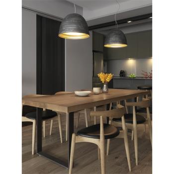 北歐實木餐桌家用客廳咖啡店現代簡約洽談桌書桌長方形餐桌椅組合