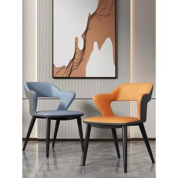 北歐咖啡椅酒店洽談椅輕奢餐椅家用餐桌椅子現代簡約休閑靠背凳子