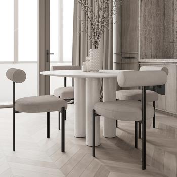 北歐實木餐桌椅組合家用客廳小戶型圓形餐桌現代簡約創意原木飯桌