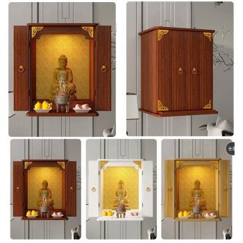 佛龕供桌香案佛臺家用現代輕奢小型壁掛新中式掛墻上的柜神龕帶門