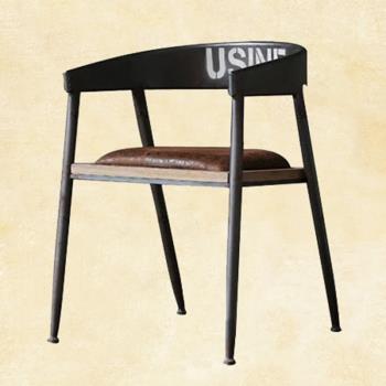 餐椅家用椅子靠背椅鐵藝實木現代北歐簡約電腦椅休閑奶茶餐桌椅子