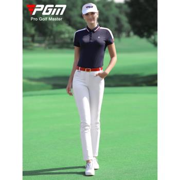 PGM高爾夫女裝 夏季拼接網球衣短袖 golf運動透氣衣服上衣T恤服裝