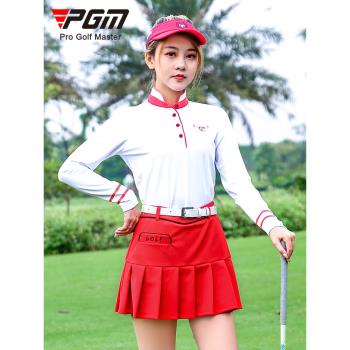 PGM韓國高爾夫女裝 長袖上衣夏季舒適時尚t恤 新品百搭顯瘦服裝