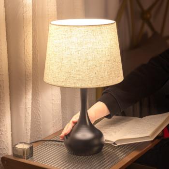 美式現代觸摸可調光臺燈臥室臺燈客廳創意簡約北歐式喂奶床頭柜燈