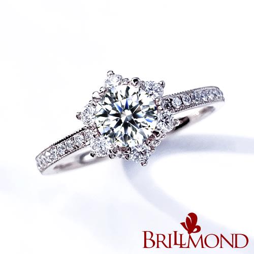 【BRILLMOND】 GIA 天然鑽石 50分 D/SI2 PT950鉑金 雪花鑽戒|GIA50分|ETMall東森購物網
