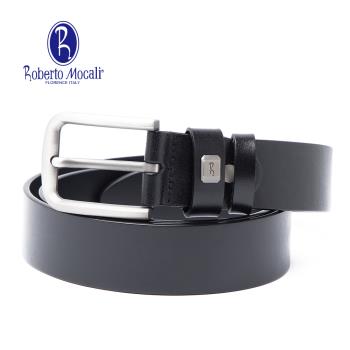 【Roberto Mocali】(RM-8203BKF)扣洞式皮帶-黑色