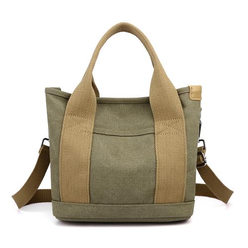Acorn*橡果-日系原宿風斜背包手提包側肩包帆布包購物包6522(軍綠)