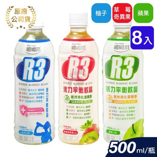 維維樂 R3活力平衡飲PLUS 柚子原味/草莓奇異果/蘋果 (任選8入)