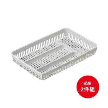 日本【INOMATA】文具收納籃 灰色 二入組