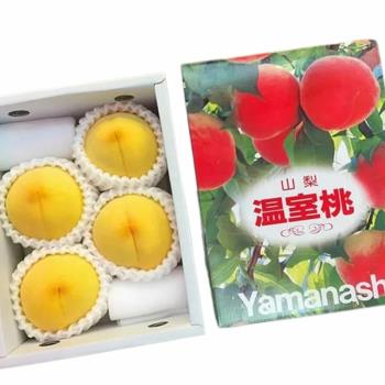 【RealShop 真食材本舖】日本山梨溫室黃金水蜜桃原裝4-6顆禮盒 1公斤