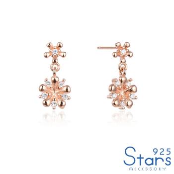 【925 STARS】純銀925微鑲美鑽花朵造型耳環 造型耳環 美鑽耳環