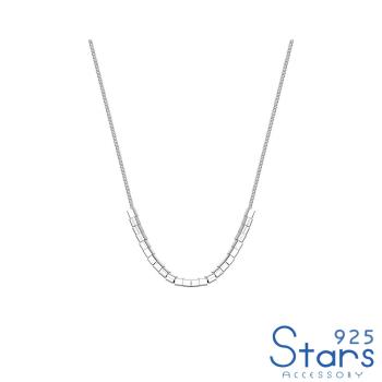 【925 STARS】純銀925高級感氣質立體小方塊造型項鍊 造型項鍊