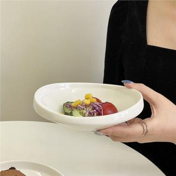 ins個性異形盤純白陶瓷盤蔬菜沙拉盤意面盤甜品盤創意餐具不規則