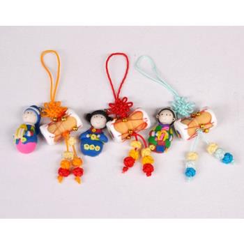 韓國可愛小人偶掛件小禮品小鼓掛飾手機包包卡通創意情侶鑰匙扣