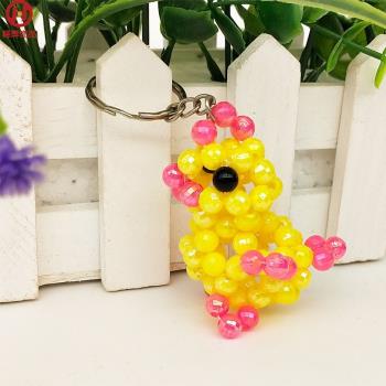 手工串珠小黃雞掛件12十二生肖創意可愛包包鑰匙手機掛飾裝飾成品