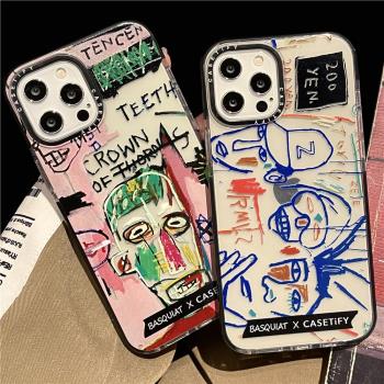 CASE聯名basquiat涂鴉手機殼適用于iPhone14 13 1211 PROMAX 藝術