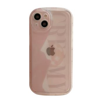 適用iphone14pro max粉色英文蘋果13手機殼12/11女高級感XS/XR軟
