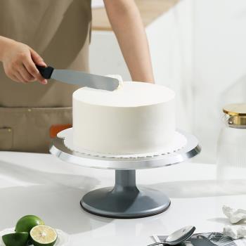 蛋糕轉盤裱花臺烘焙工具套裝鋁合金托臺旋轉抹面家用商用裱花轉臺