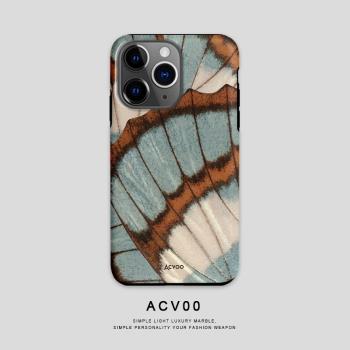Acvoo新款14Pro蝴蝶花紋質感iPhone13適用于12雙層全包X手機殼11