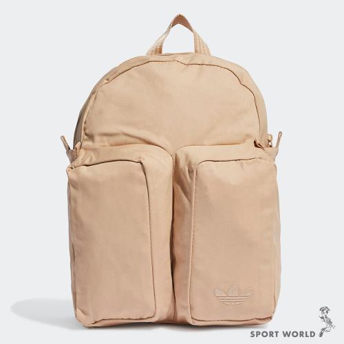 Adidas 後背包 書包 旅行包 奶茶色【運動世界】IB9178