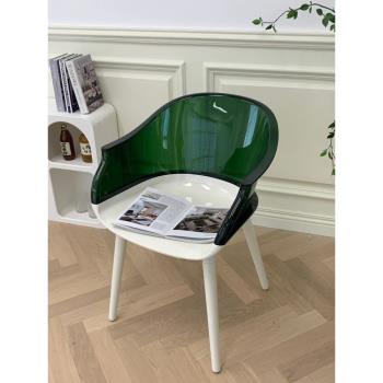北歐透明椅現代簡約家用餐椅創意設計師休閑靠背椅子亞克力休閑椅