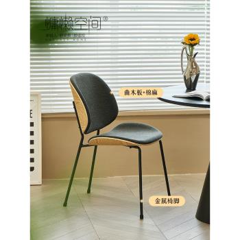 設計師創意靠背洽談椅簡約家用時尚軟包餐椅小戶型簡約咖啡廳椅子