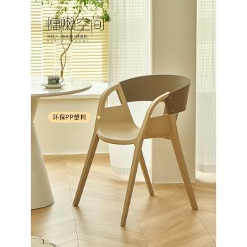 北歐餐椅家用簡約椅子靠背休閑咖啡座椅創意戶外塑料椅現代餐桌椅